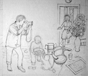 great cake in pencil